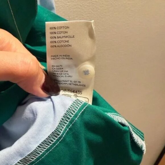 Anthropologie Maeve Bennet Button Colorblock blue green size XXS - Picture 5 of 5
